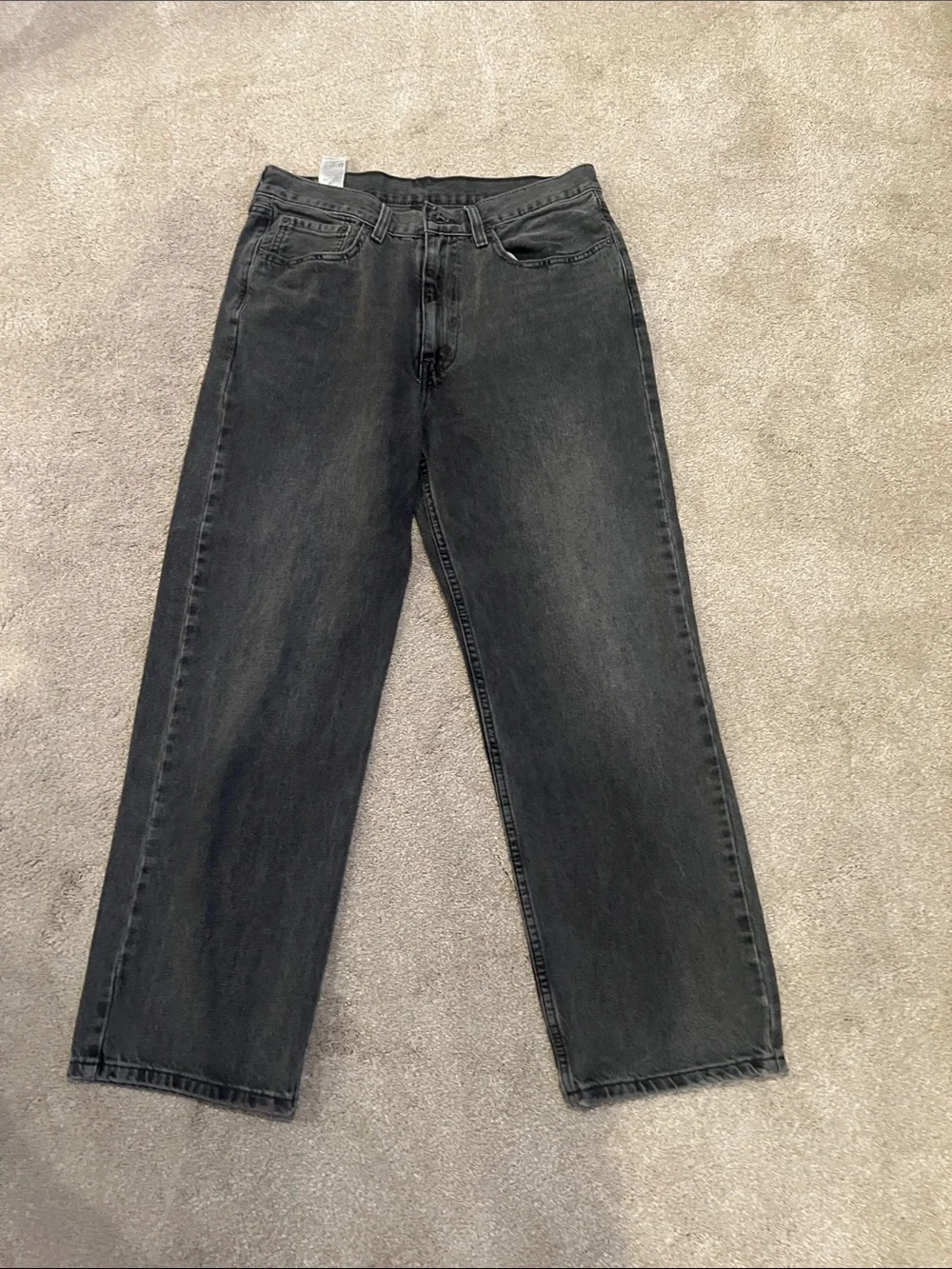Levi's Black Washed Straight-Leg Jeans